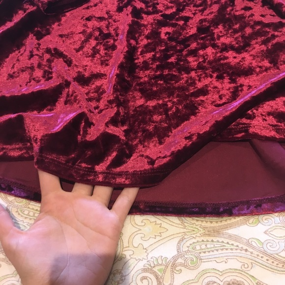 Forever21 Burgundy Velvet Long Sleeve Dress - Picture 3 of 4